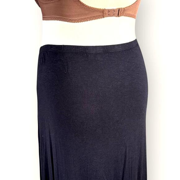 Venezia Milano Vintage Ruffled High Low Hem Stretchy Midi Skirt  Size XL Black - Picture 7 of 11